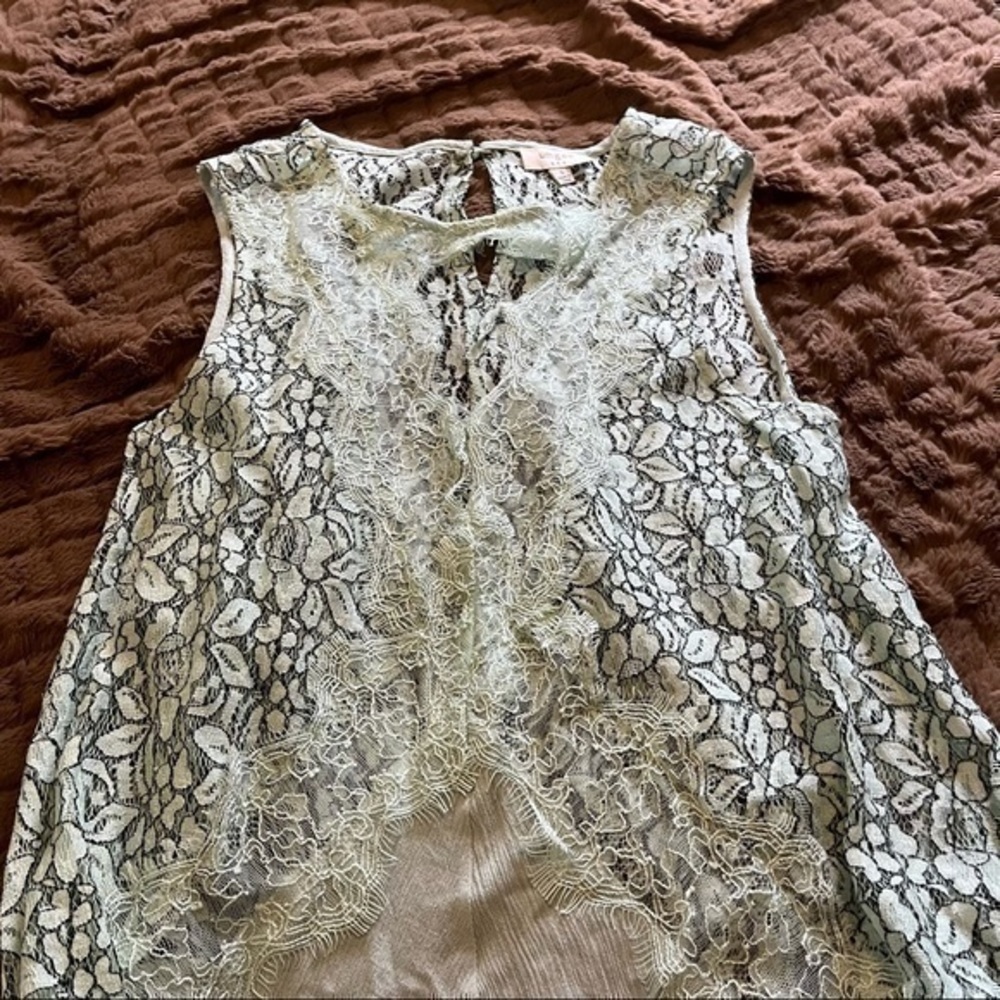 Umgee lace sheer sexy tank top - Picture 3 of 10